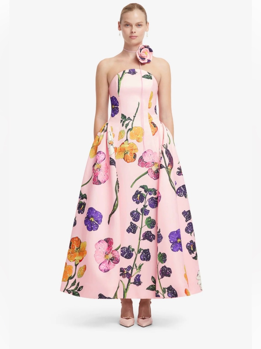 Leo Lin Violet Bustier Maxi Dress in Wildbloom AU8/US4 - Picture 4 of 11